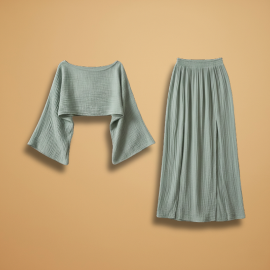 Women’s Co‑ord Set with Cropped Top and Maxi Skirt