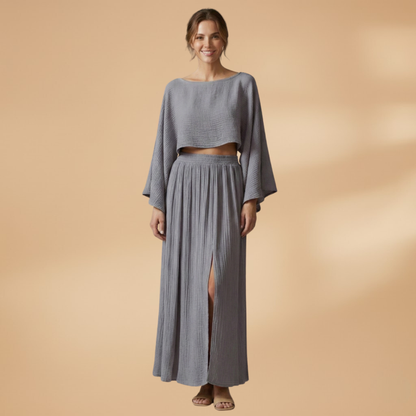 Women’s Co‑ord Set with Cropped Top and Maxi Skirt