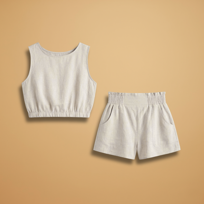 Women’s Co‑ord Set with High‑Waist Hem and Shorts