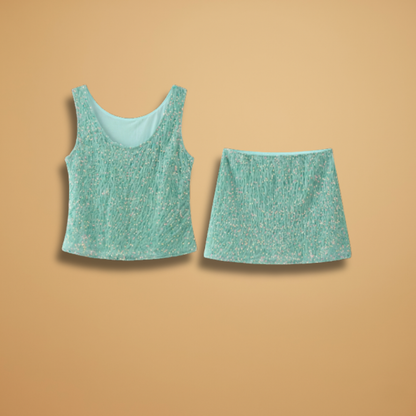 Women’s Co‑ord Set with Sparkle Top and Swing Skirt
