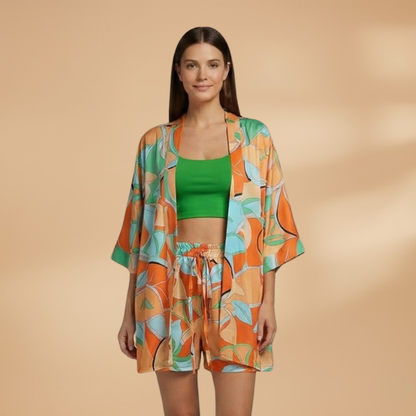 Women’s Fashion Set with Jacket and Matching Shorts