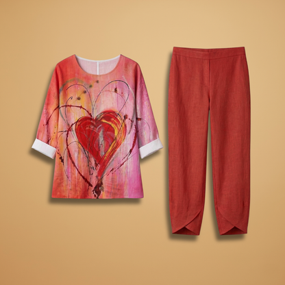 Women’s Floral Set with Top and Trousers