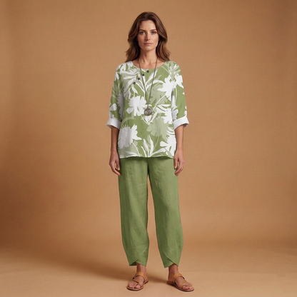 Women’s Floral Set with Top and Trousers