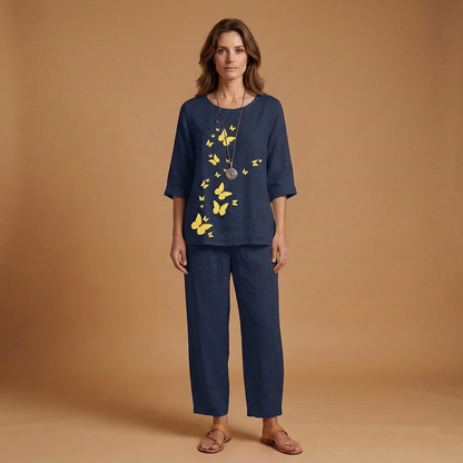 Women’s Floral Set with Top and Trousers