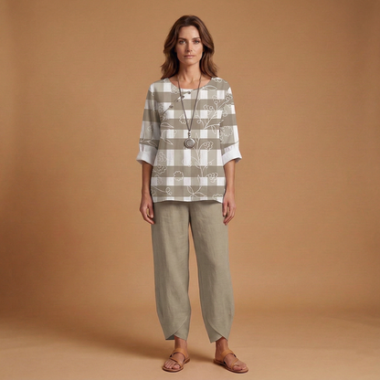 Women’s Floral Set with Top and Trousers