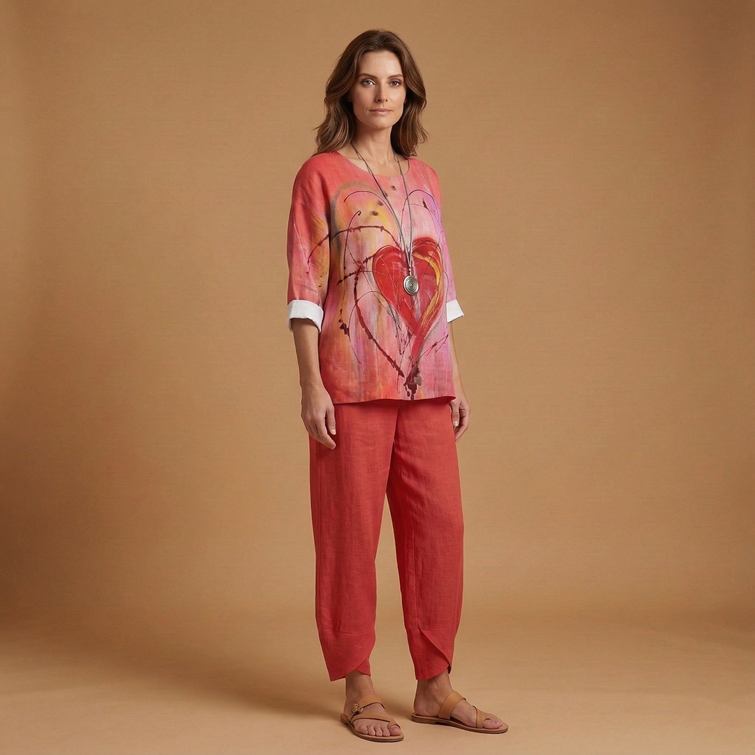 Women’s Floral Set with Top and Trousers