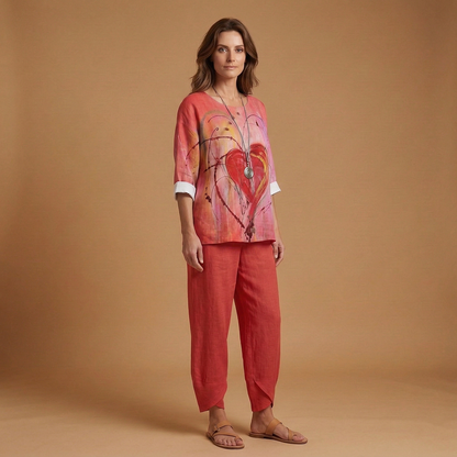 Women’s Floral Set with Top and Trousers
