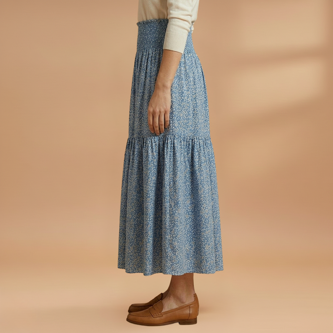 Women's Floral Skirt with Flowing Fabric and Flattering Silhouette