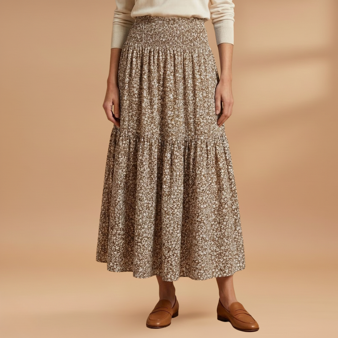Women's Floral Skirt with Flowing Fabric and Flattering Silhouette