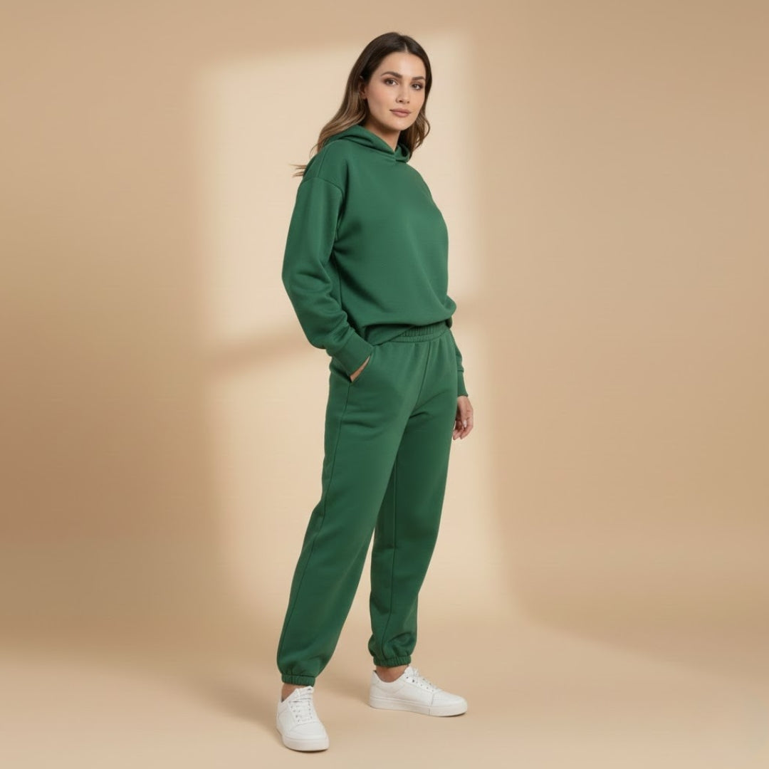 Women’s Jogging Set with Hoodie and Elastic Waistband
