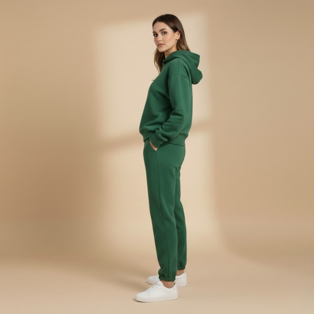 Women’s Jogging Set with Hoodie and Elastic Waistband