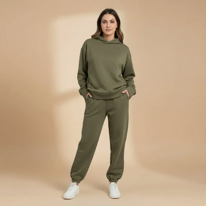 Women’s Jogging Set with Hoodie and Elastic Waistband