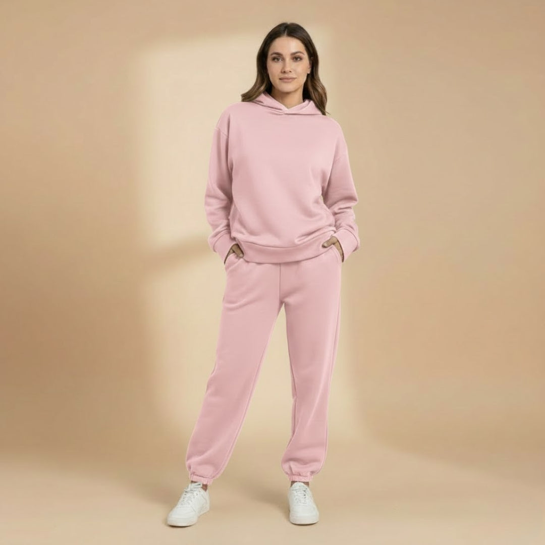 Women’s Jogging Set with Hoodie and Elastic Waistband
