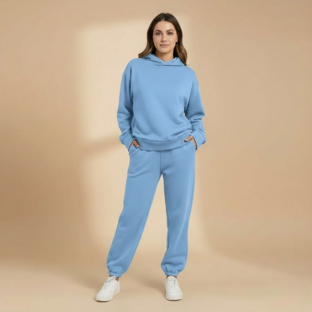 Women’s Jogging Set with Hoodie and Elastic Waistband