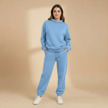 Women’s Jogging Set with Hoodie and Elastic Waistband