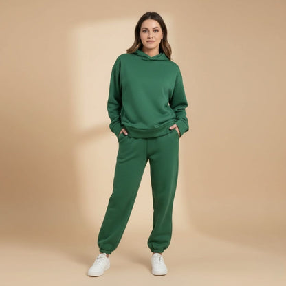 Women’s Jogging Set with Hoodie and Elastic Waistband