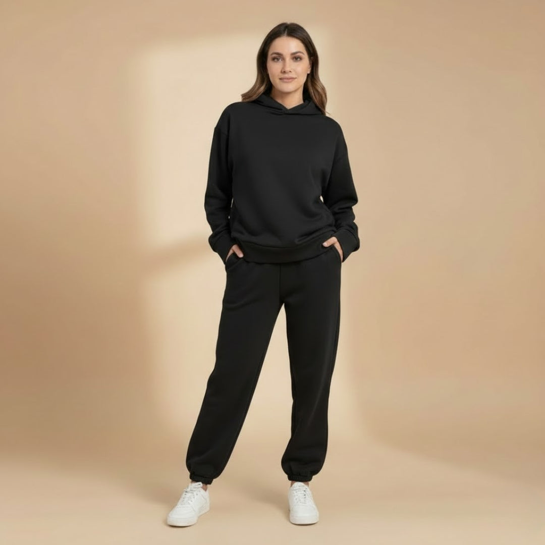 Women’s Jogging Set with Hoodie and Elastic Waistband