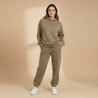 Women’s Jogging Set with Hoodie and Elastic Waistband