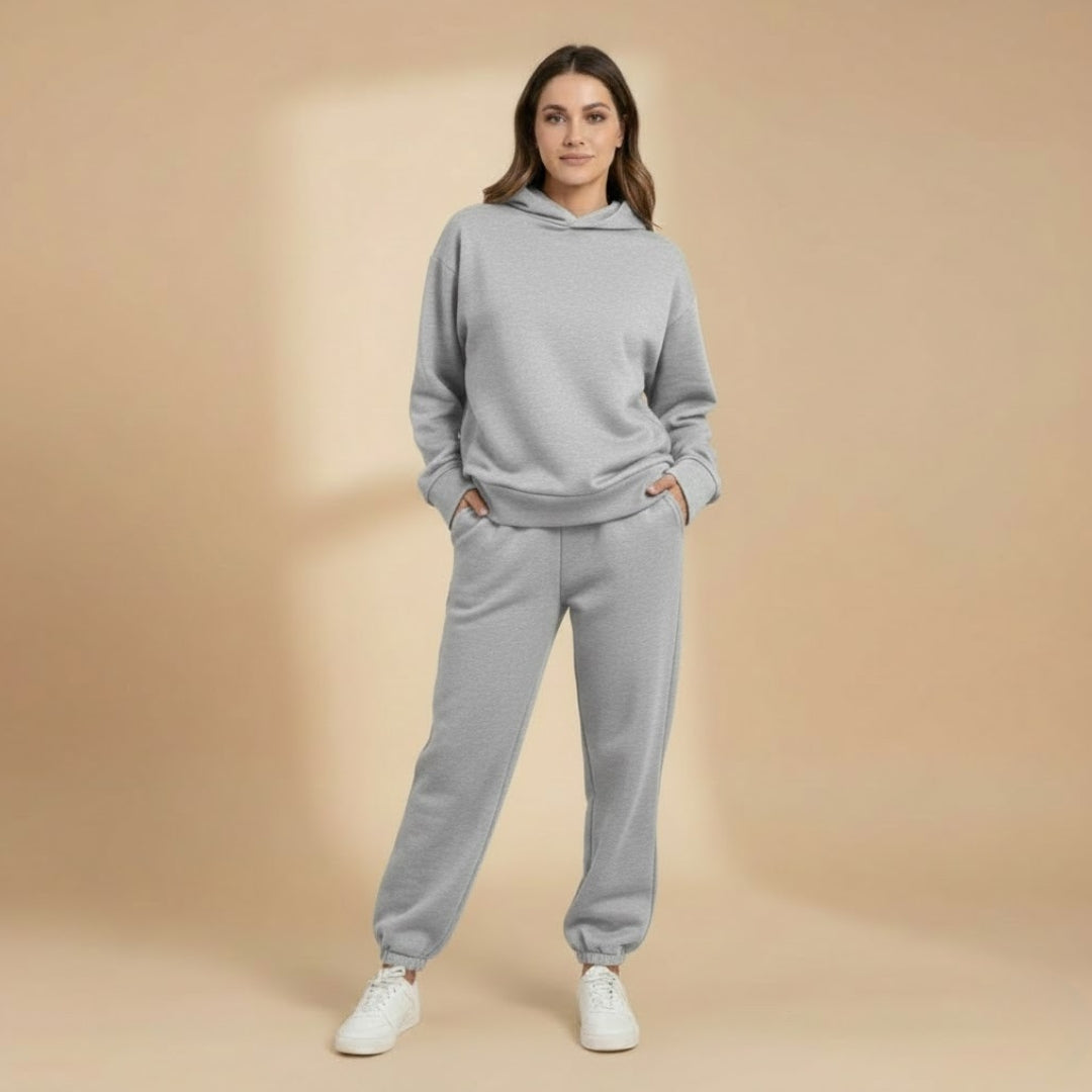 Women’s Jogging Set with Hoodie and Elastic Waistband