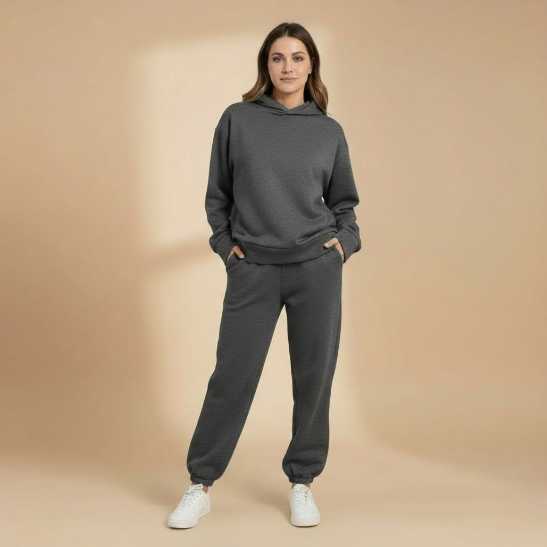 Women’s Jogging Set with Hoodie and Elastic Waistband