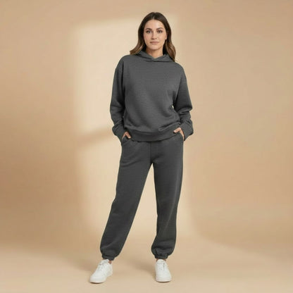 Women’s Jogging Set with Hoodie and Elastic Waistband