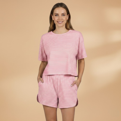 Women’s Leisure Set with Loose Top and Shorts