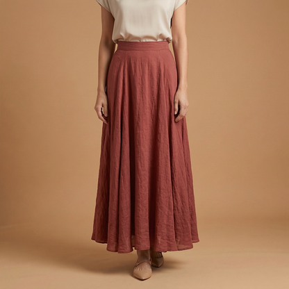 Women’s Long Skirt with Flowing Cut and Simple Drape
