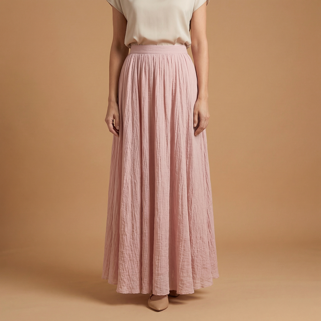Women’s Long Skirt with Flowing Cut and Simple Drape
