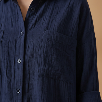 Women’s Loose-Fitting Blouse with Long Sleeves for Casual or Formal Wear