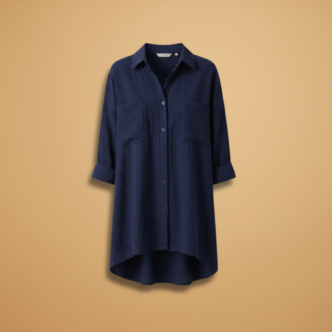 Women’s Loose-Fitting Blouse with Long Sleeves for Casual or Formal Wear