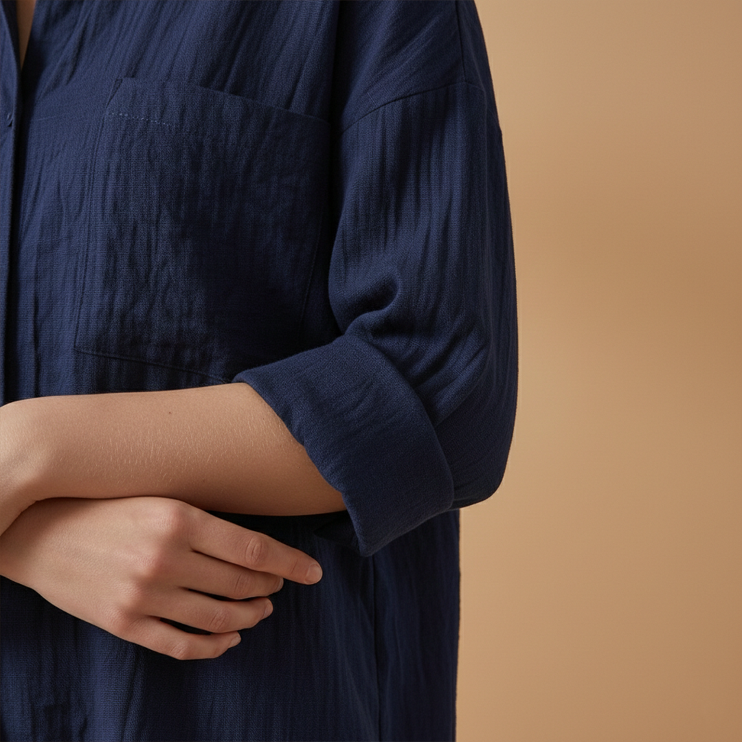 Women’s Loose-Fitting Blouse with Long Sleeves for Casual or Formal Wear
