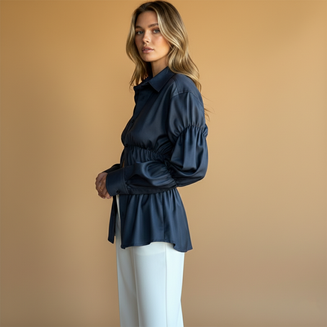Women’s Loose Blouse with Ruffles for Elegant Style