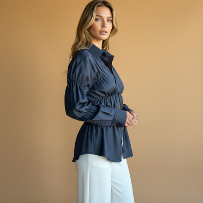 Women’s Loose Blouse with Ruffles for Elegant Style