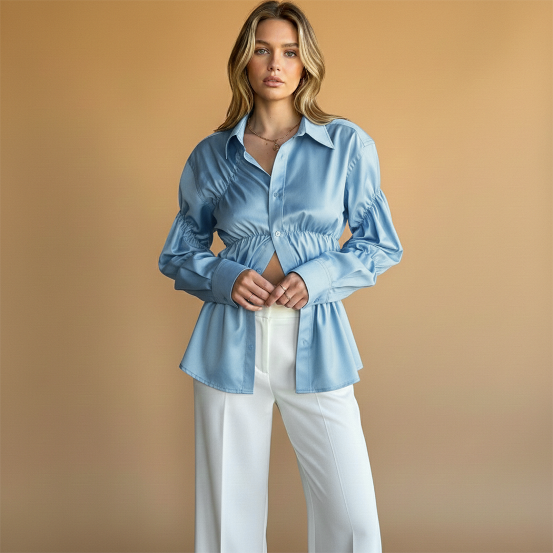 Women’s Loose Blouse with Ruffles for Elegant Style