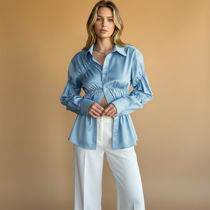 Women’s Loose Blouse with Ruffles for Elegant Style