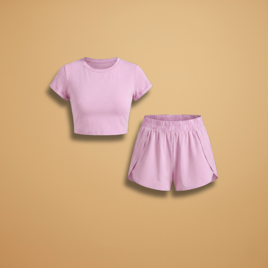 Women’s Lounge Set with Cropped T‑Shirt and Shorts