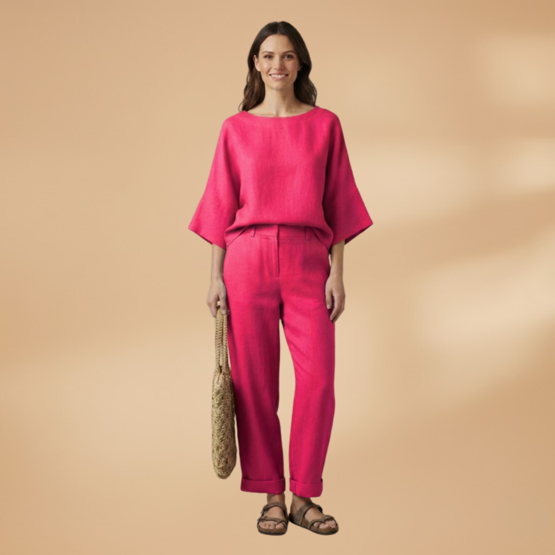 Women’s Lounge Set with Long-Sleeve Top and Trousers