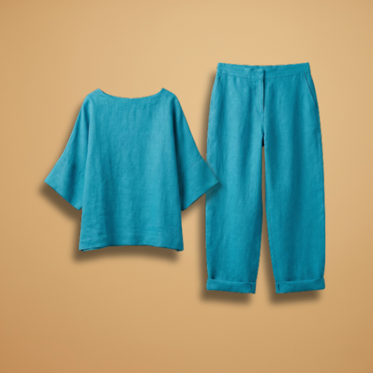 Women’s Lounge Set with Long-Sleeve Top and Trousers