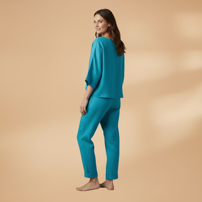 Women’s Lounge Set with Long-Sleeve Top and Trousers