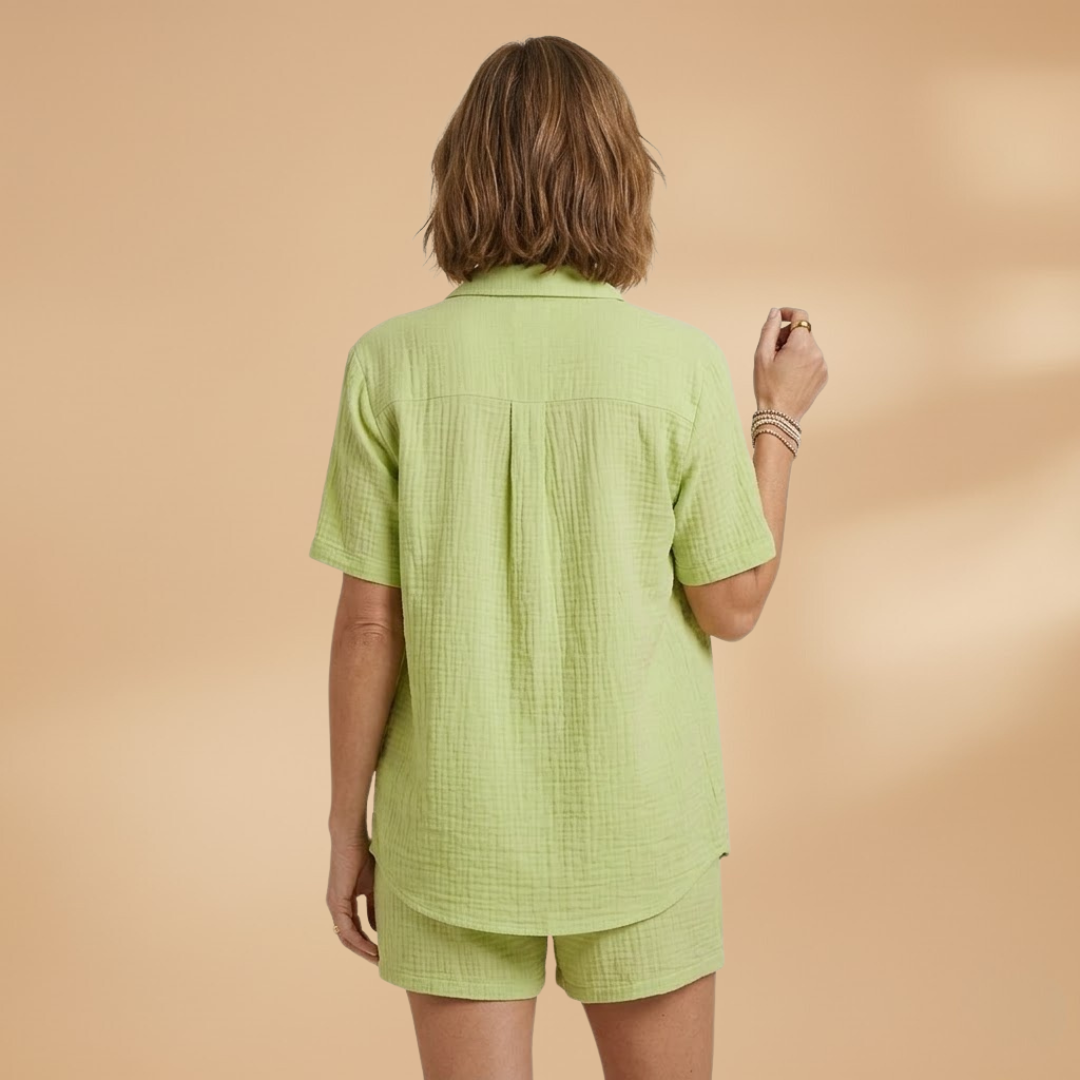 Women’s Loungewear Co‑ord Set with Breathable Shirt and Shorts