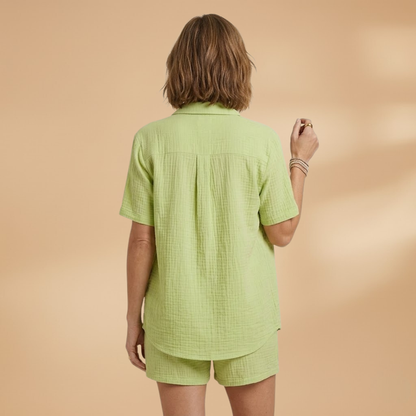 Women’s Loungewear Co‑ord Set with Breathable Shirt and Shorts