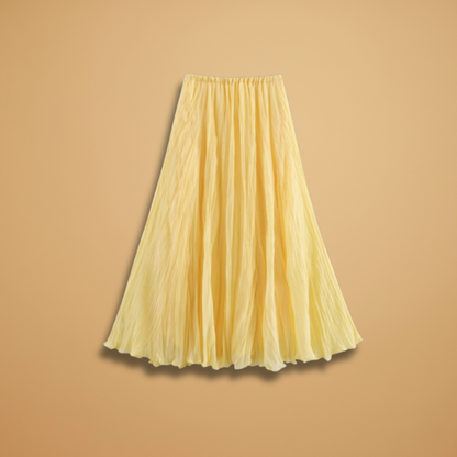 Women’s Maxi Skirt with Pleats and Elastic Waistband