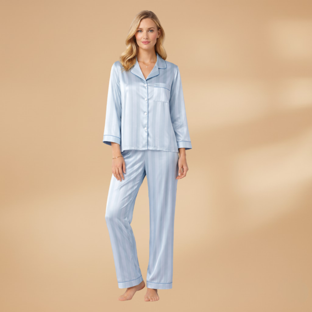 Women’s Pyjama Set with Buttoned Top and Elasticated Trousers