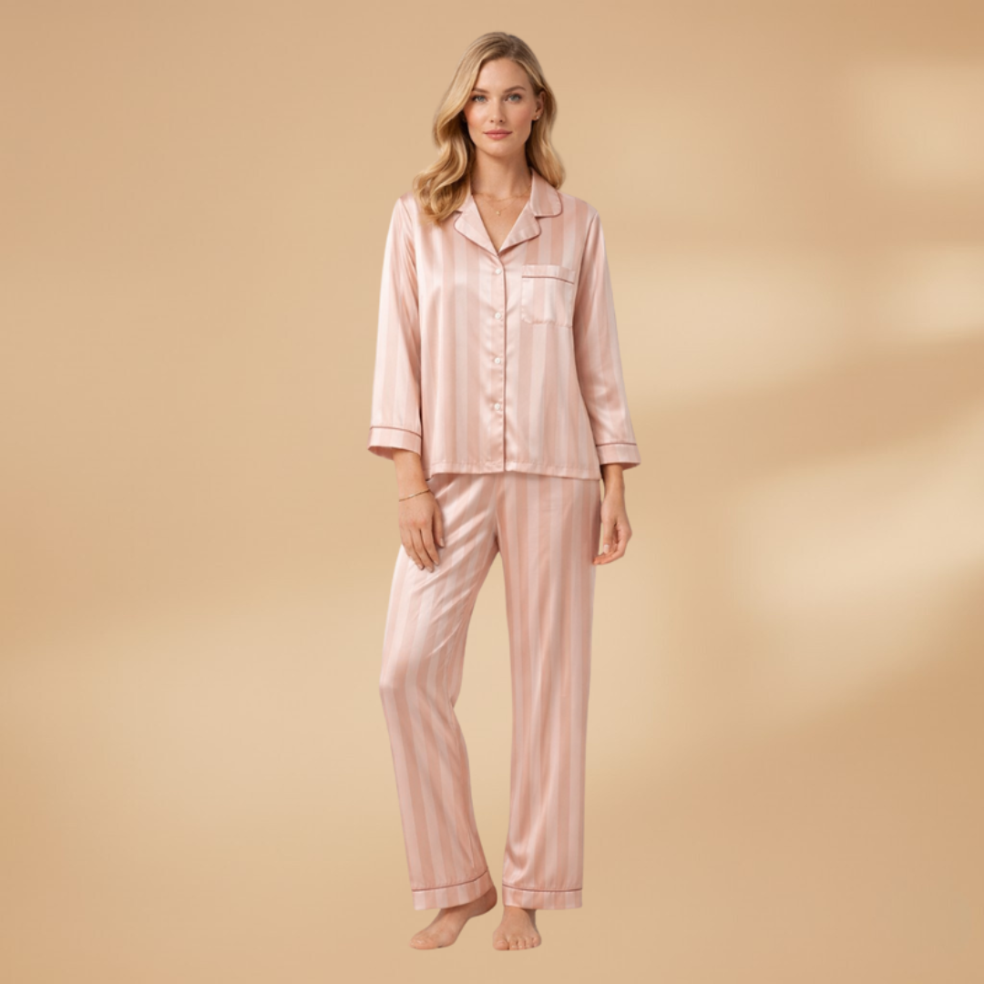 Women’s Pyjama Set with Buttoned Top and Elasticated Trousers
