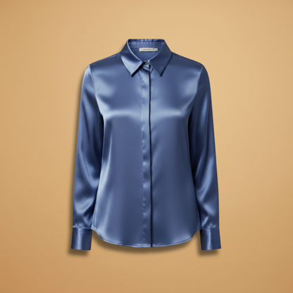 Women’s Satin Blouse with Elegant Design for Autumn