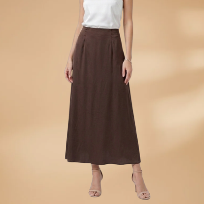 Women’s Satin Maxi Skirt with High Waist and Floor-Length Design