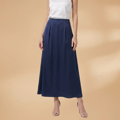 Women’s Satin Maxi Skirt with High Waist and Floor-Length Design