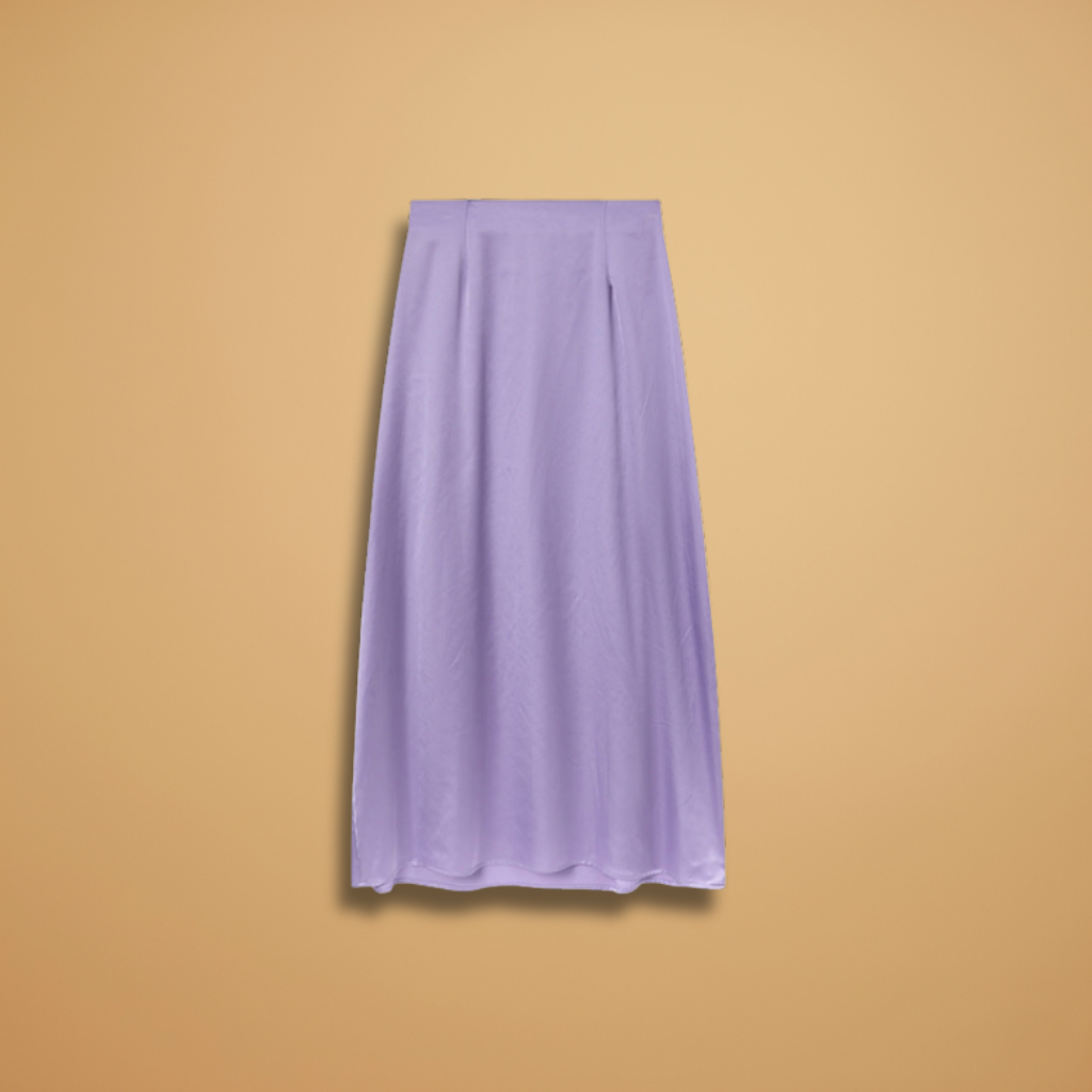 Women’s Satin Maxi Skirt with High Waist and Floor-Length Design