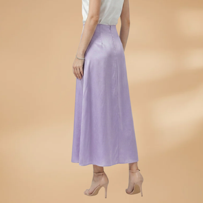 Women’s Satin Maxi Skirt with High Waist and Floor-Length Design