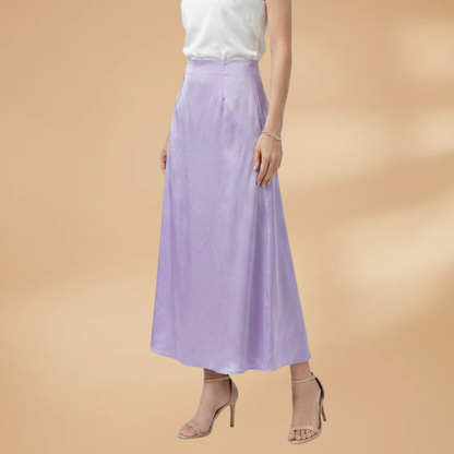 Women’s Satin Maxi Skirt with High Waist and Floor-Length Design